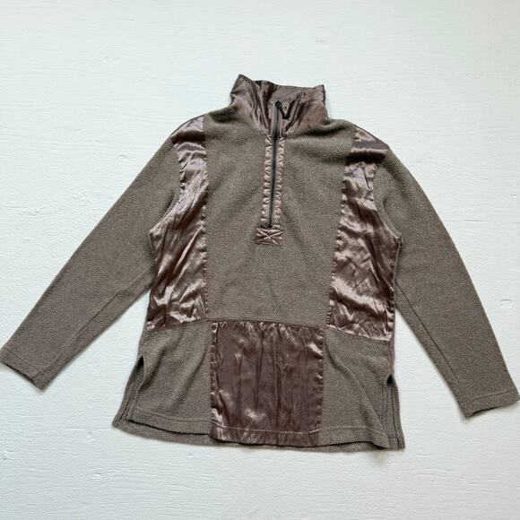Vintage 90s Adolfo Sport Satin Fleece Quarter Zip Pullover, Size Small - Picture 5 of 6